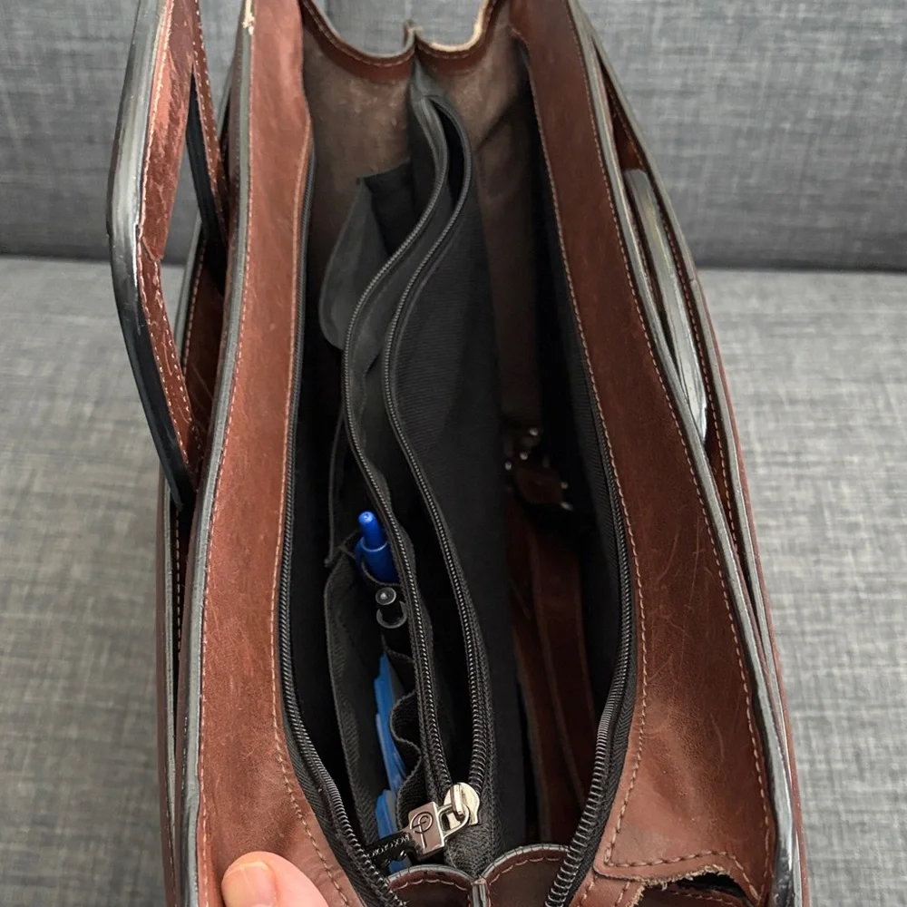 Classic Brown Leather Men's Briefcase